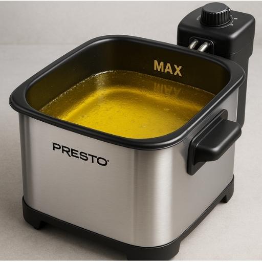 how much oil do you put in a presto deep fryer 