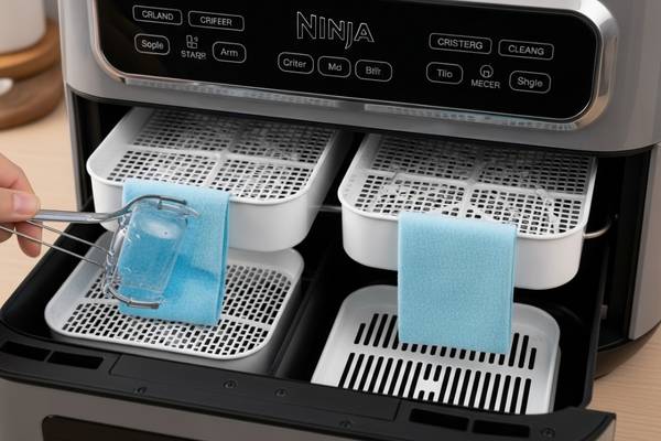 how to clean ninja 2 drawer air fryer