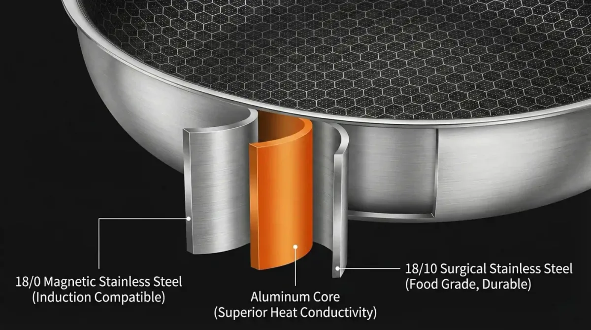5-ply stainless steel cross-section