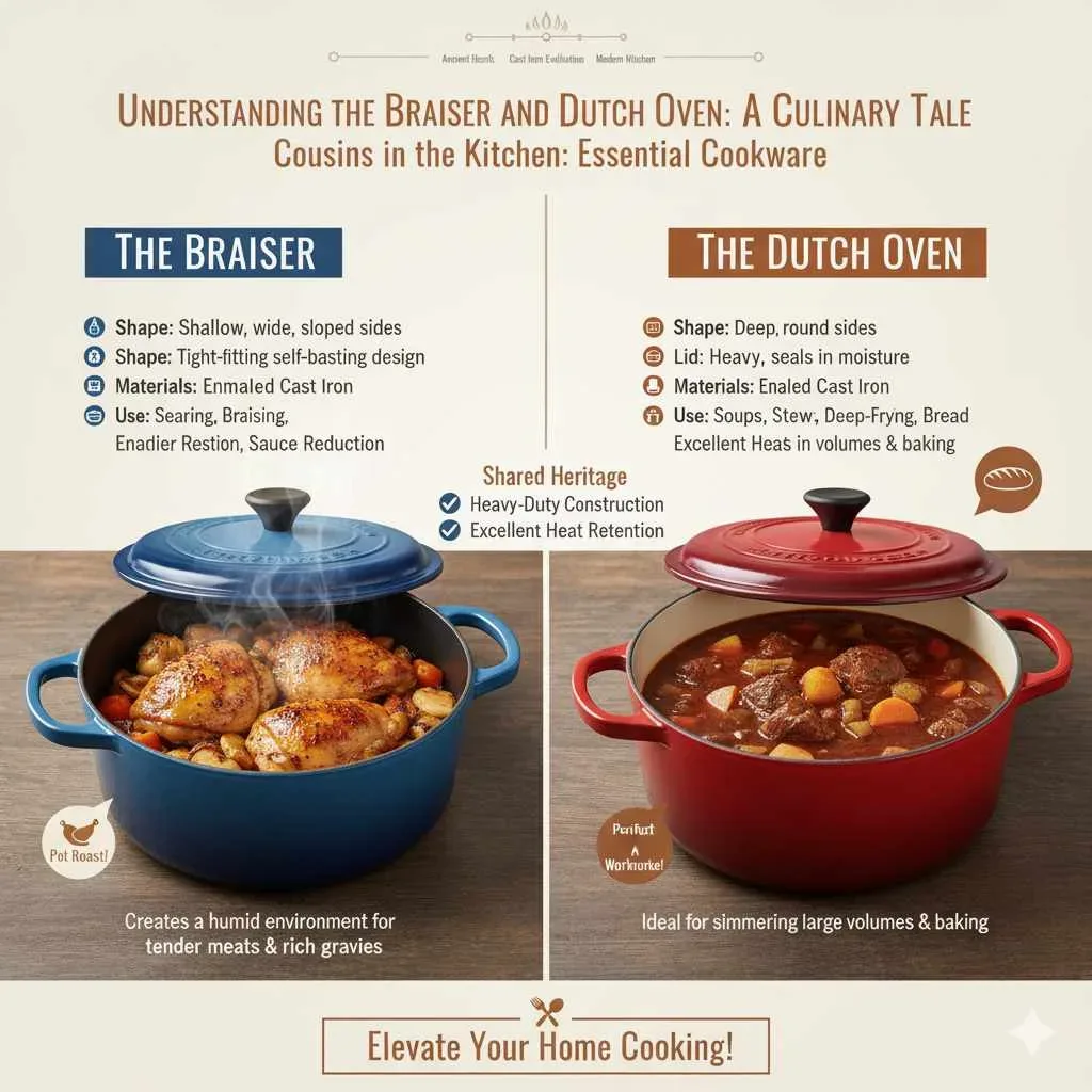 braiser vs skillet vs Dutch oven