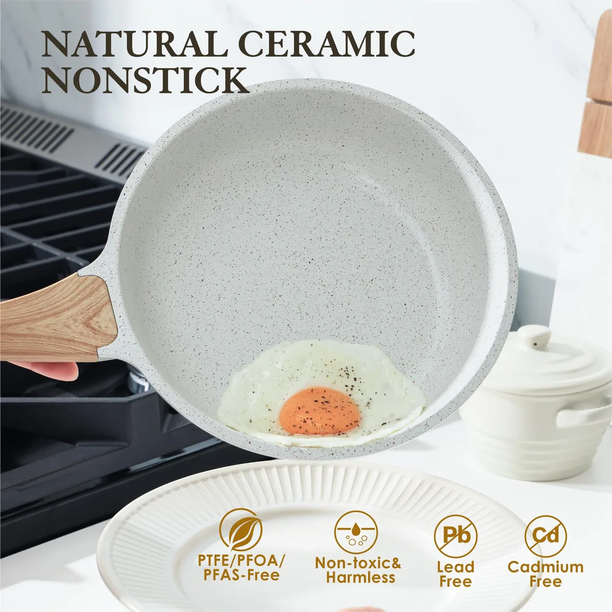 budget ceramic frying pan with uneven heating