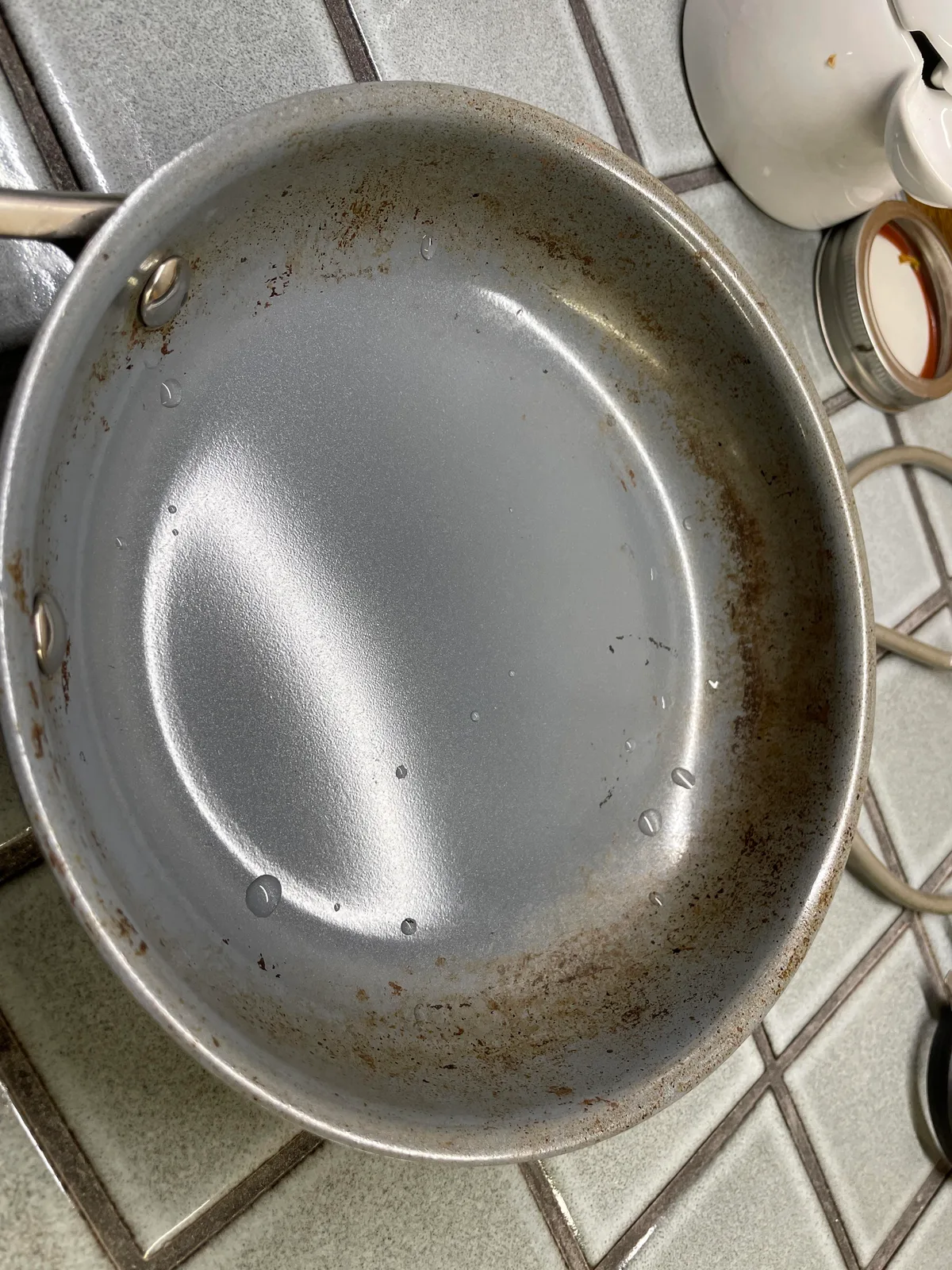 burnt lecithin residue muffin pan