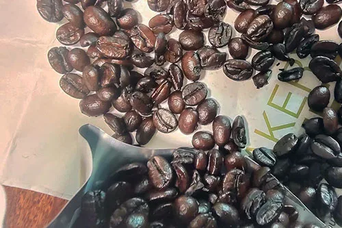 can you put dark oily french roast beans in narrow chute in a grind and brew automatic coffee maker safely