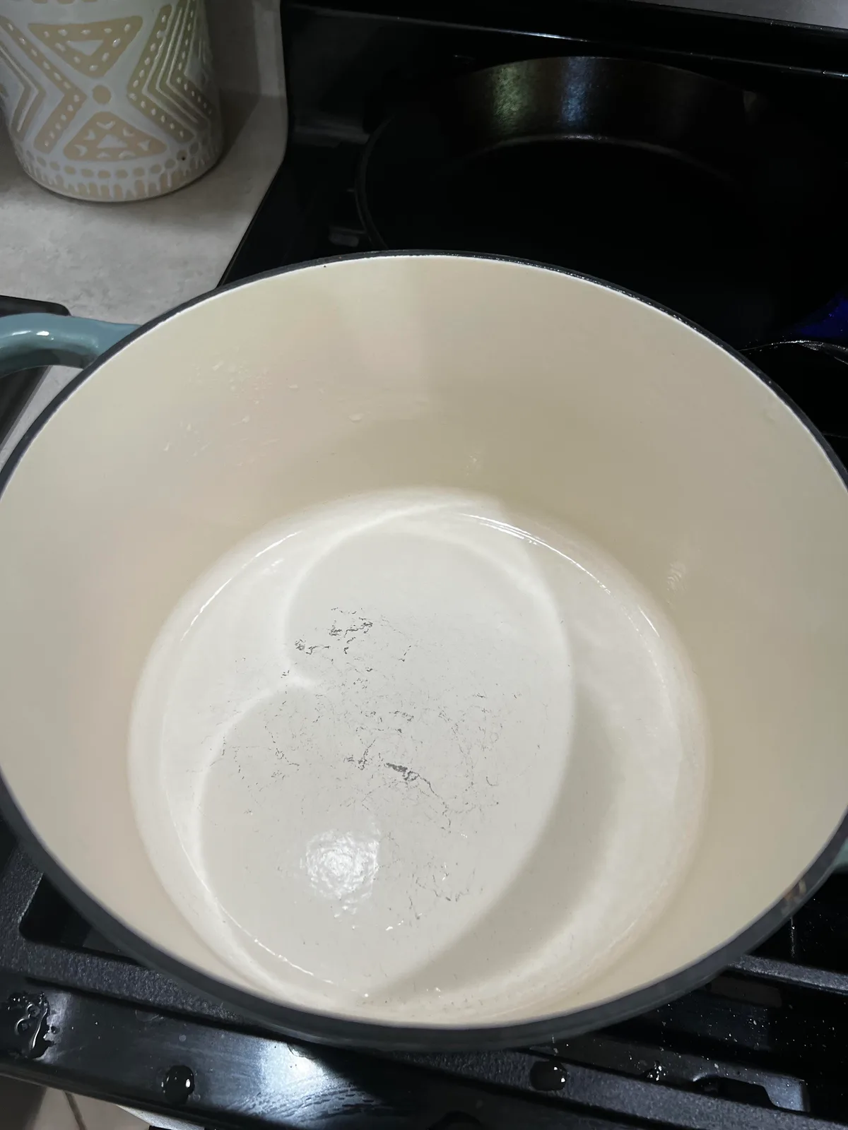 can you put using metal immersion blender directly in enameled braiser in a enameled cast iron braiser safely