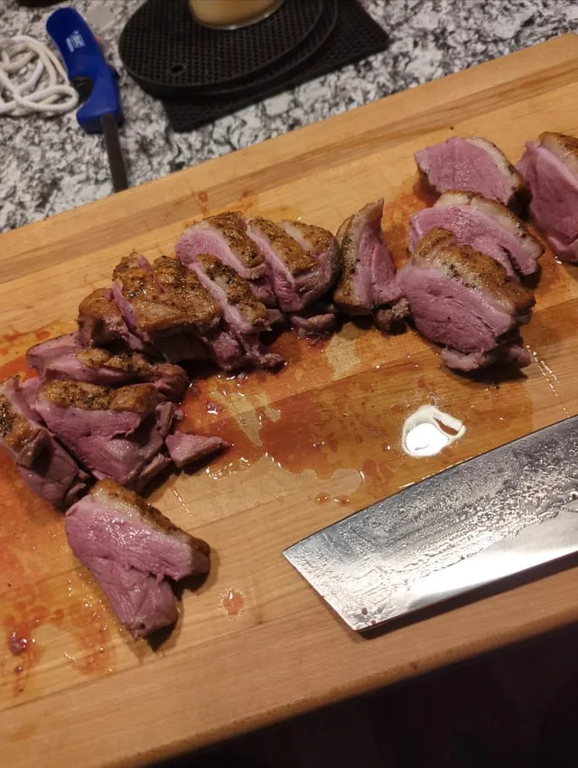 crispy skin duck breast in 5-ply stainless steel skillet
