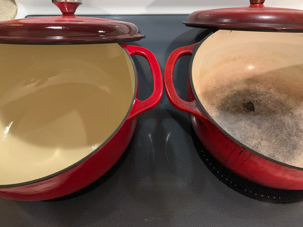 enamel chipping Lodge dutch oven