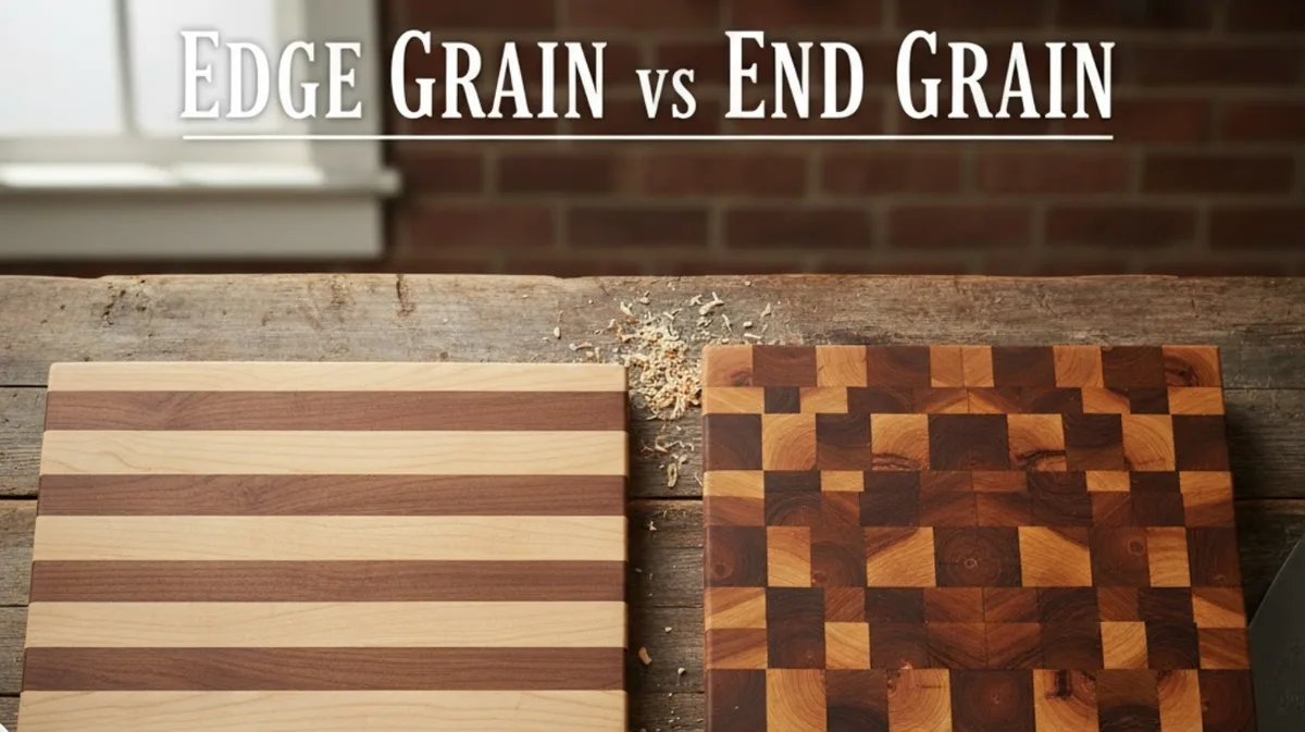 end-grain vs edge-grain cutting board surface