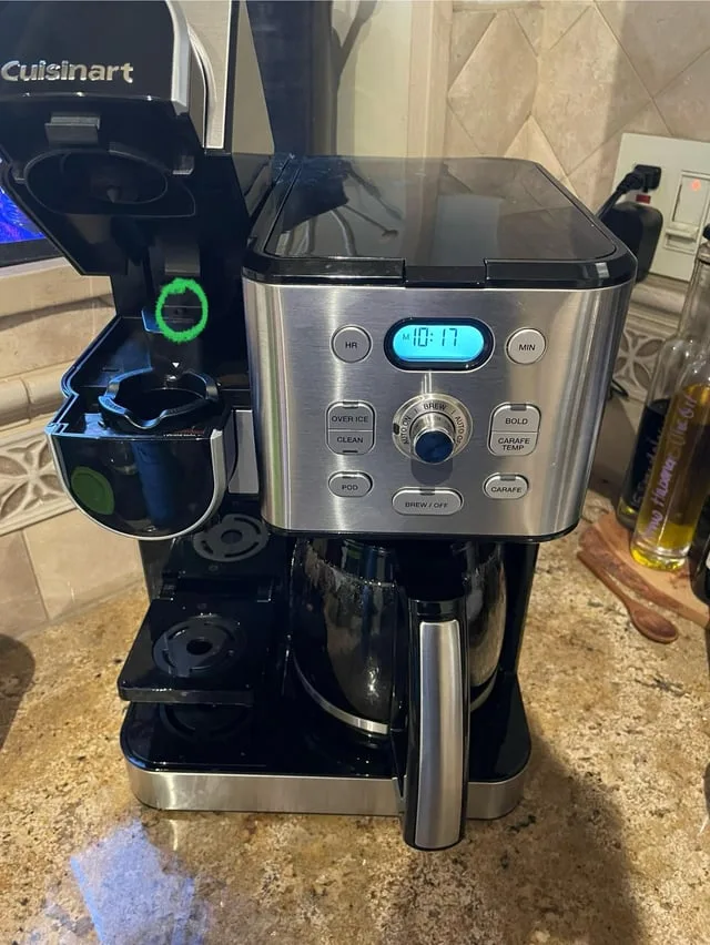how to clean dual coffee maker for single pod and pot and remove coffee grounds clogging entrance needle nozzle