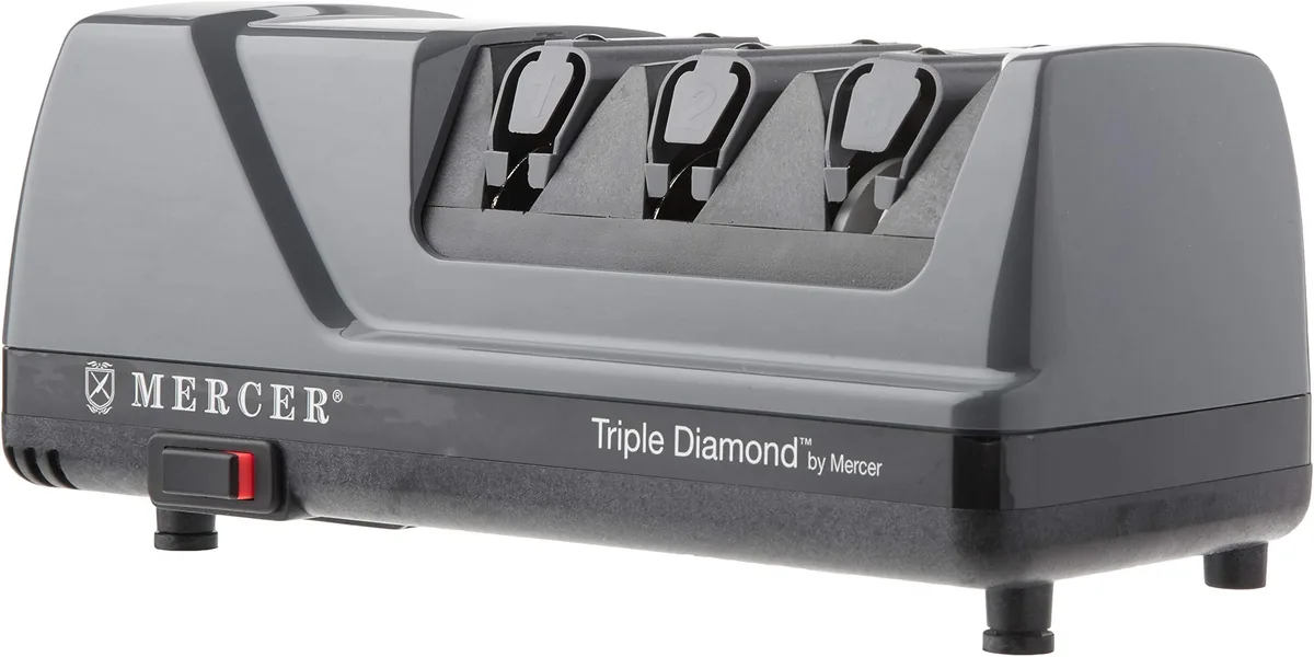 how to clean electric diamond hone knife sharpener and remove metal swarf shavings accumulated in bottom magnet clean-out tray