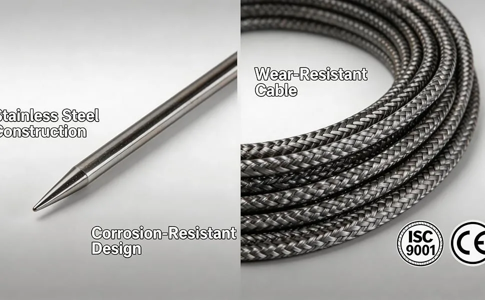 how to clean multi probe remote smoker meat thermometer and remove sticky smoke creosote baked onto braided steel probe cables