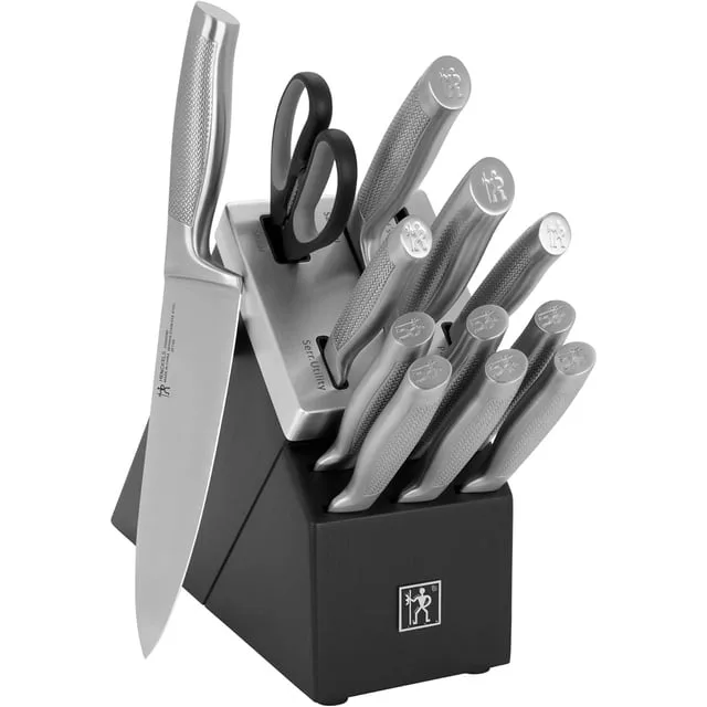 how to clean self-sharpening knife block set and remove wood grain dust and moisture inside block slots