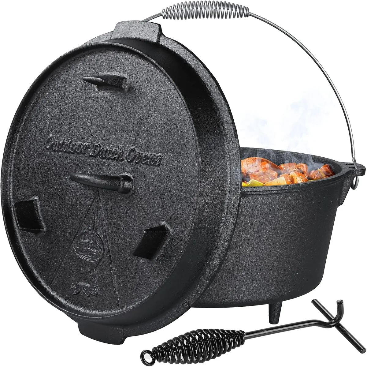 how to fix double dutch oven combo cooker steam burns when lifting heavy hot cast iron lid