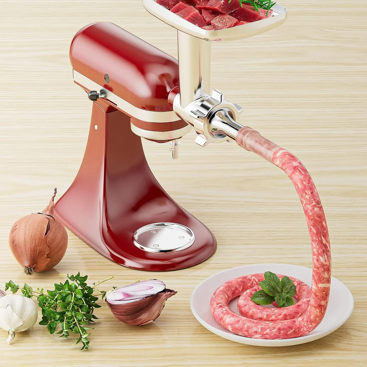 how to fix metal food grinder stand mixer attachment meat mushing and extruding as paste instead of clean grind