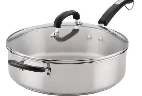 how to fix stainless steel saute pan with helper handle lid rattling and boiling liquid splashing over rim