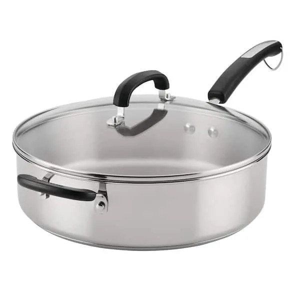 how to fix stainless steel saute pan with helper handle lid rattling and boiling liquid splashing over rim