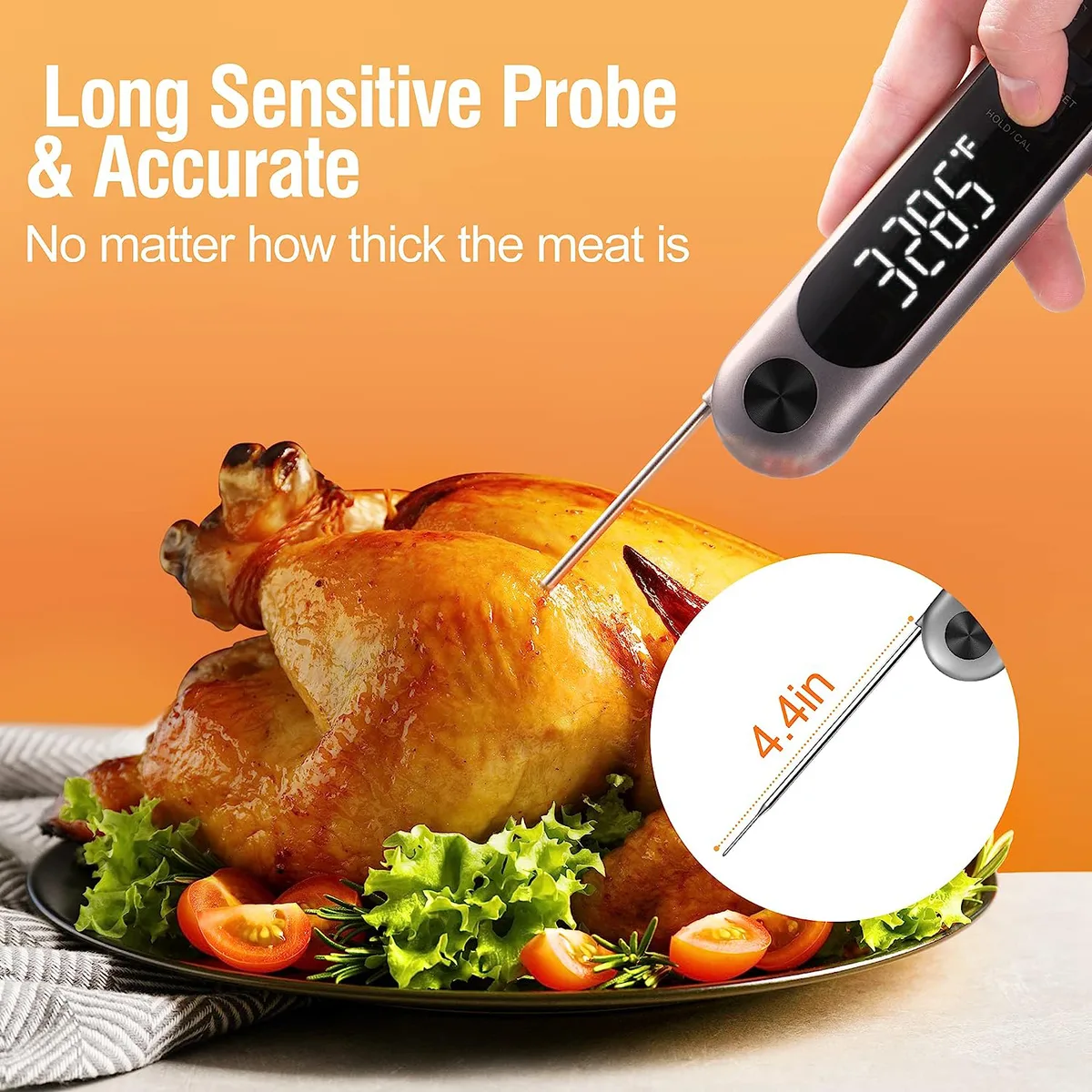 Internal meat thermometer