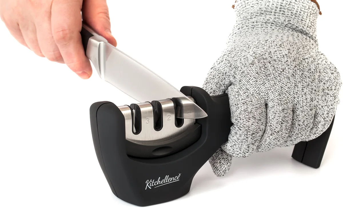 is kitchellence 3-stage sharpener manual pull through knife sharpener worth buying reddit review