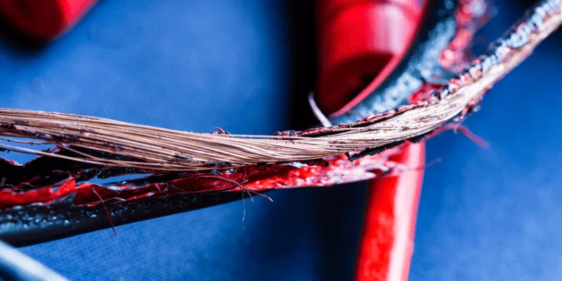 melted probe wire insulation