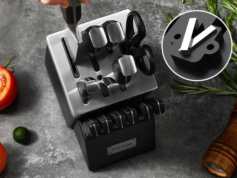 Self-sharpening knife block set