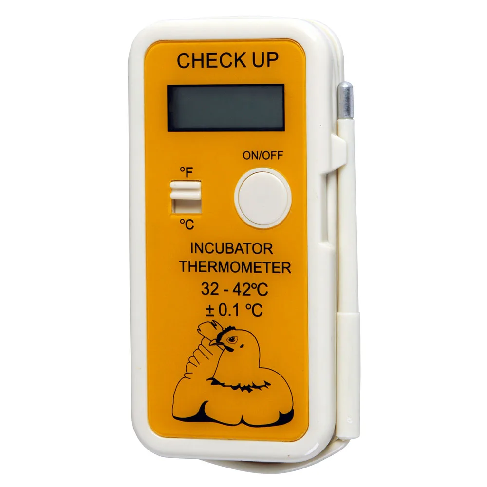 stainless steel front buttons on digital thermometer