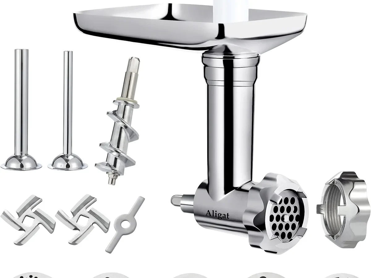 stand mixer metal meat grinder attachment fat smear