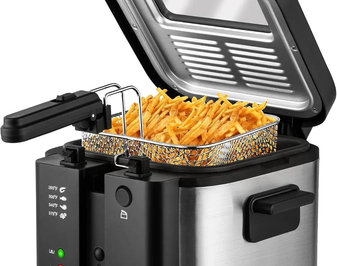 what temperature and cooking time for golden crispy french fries in electric deep fryer