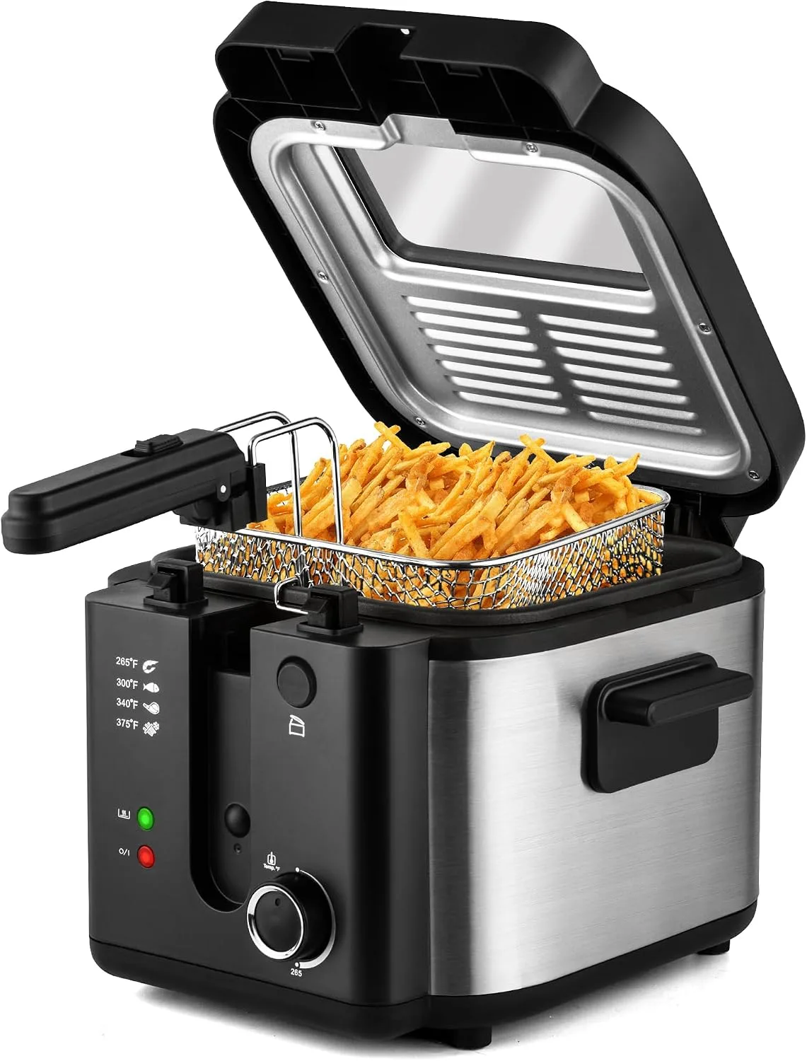 what temperature and cooking time for golden crispy french fries in electric deep fryer
