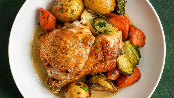 what temperature and cooking time for pan-roasted chicken breast with herb butter in budget stainless steel cookware set