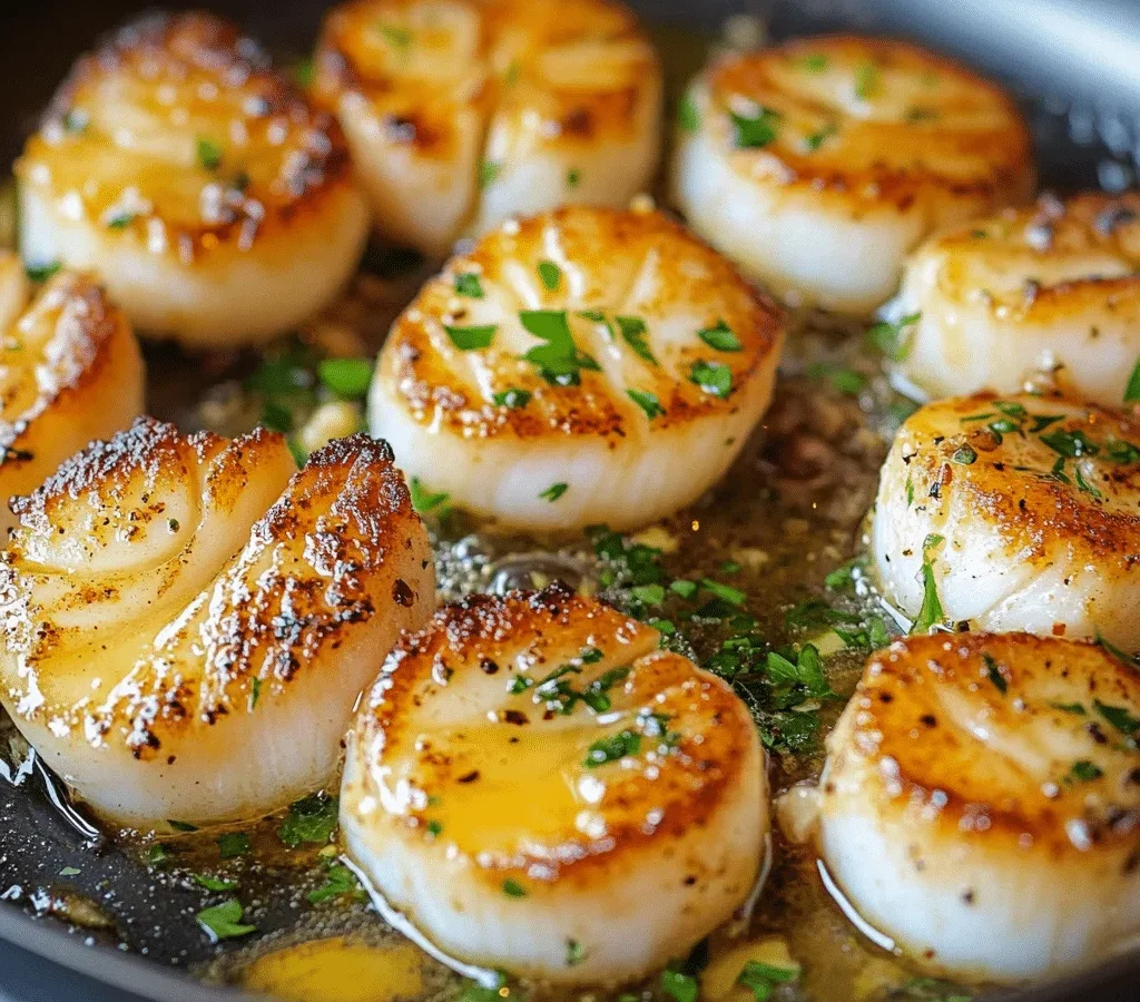 what temperature and cooking time for pan-seared sea scallops with garlic butter in induction ceramic cookware set