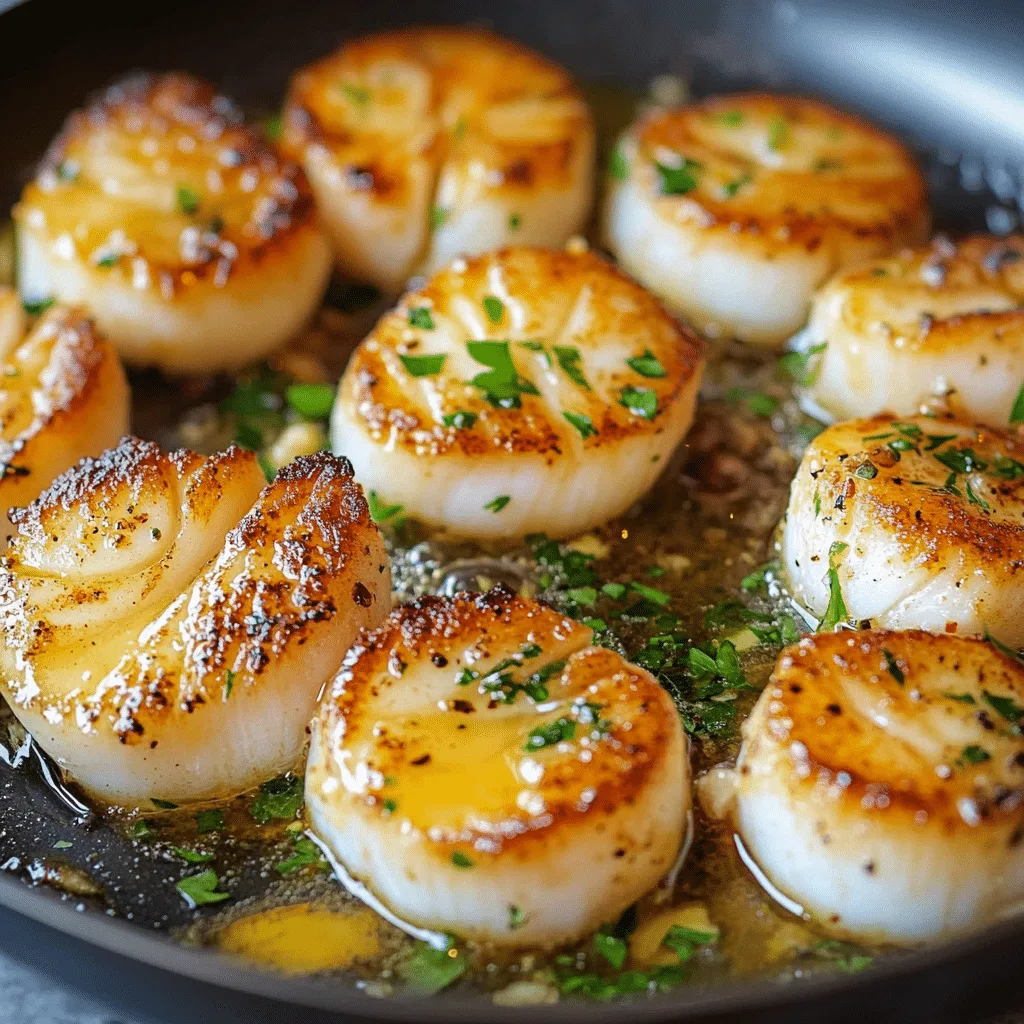 what temperature and cooking time for pan-seared sea scallops with garlic butter in induction ceramic cookware set