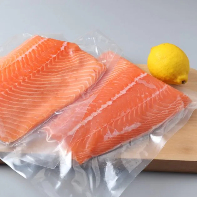 what temperature and cooking time for vacuum sealed wild salmon fillets in double heat seal vacuum sealer